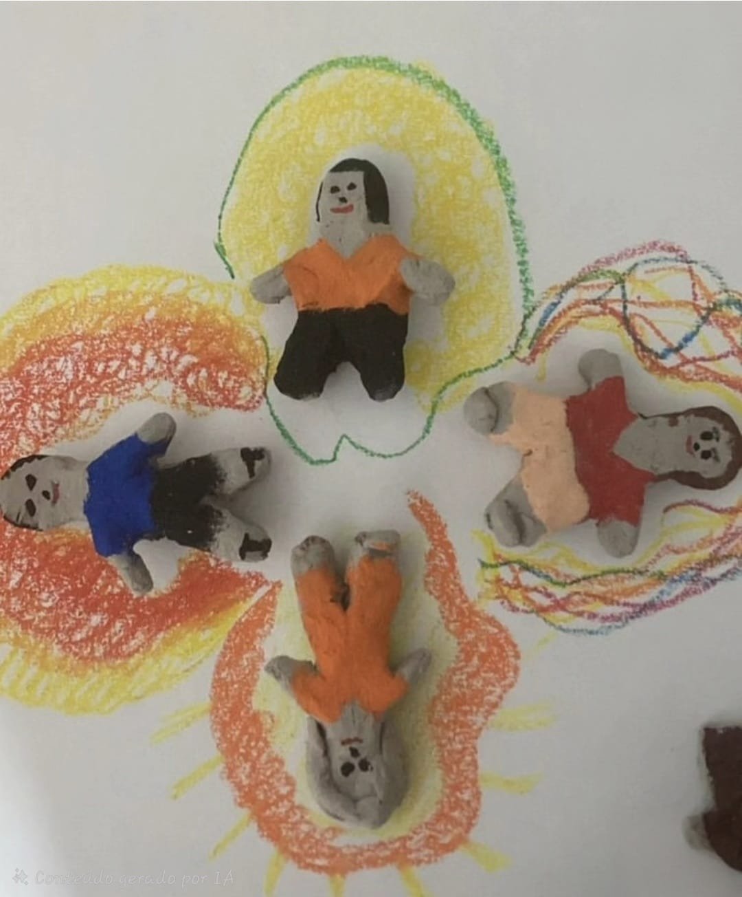 Figuras de argila feitas em arteterapia